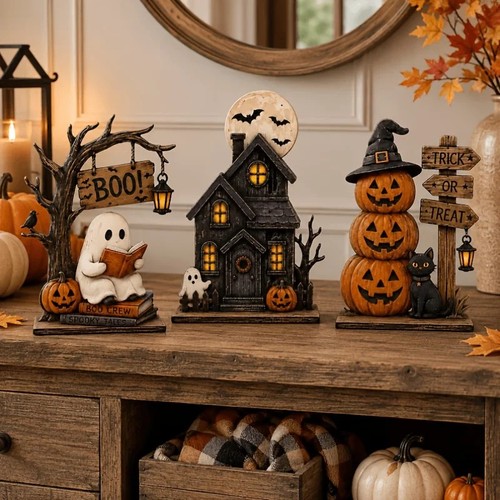 3pc halloween decor - decor, set